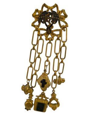 Vintage Chatelaine Style Dangling Brooch (A9116)